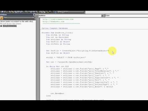 Write Recordset To File With VBA