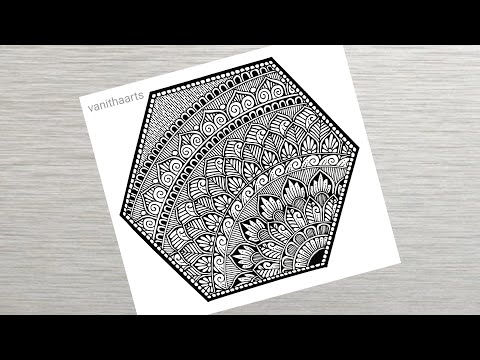 How to draw Geometric Mandala Art for Beginner Step by Step Tutorial triquetra design vanithaarts