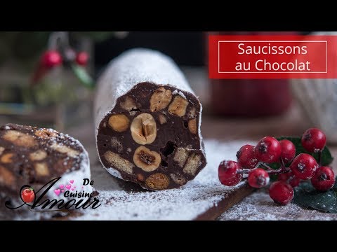 recette de Saucisson de mendiants au chocolat facile et rapide