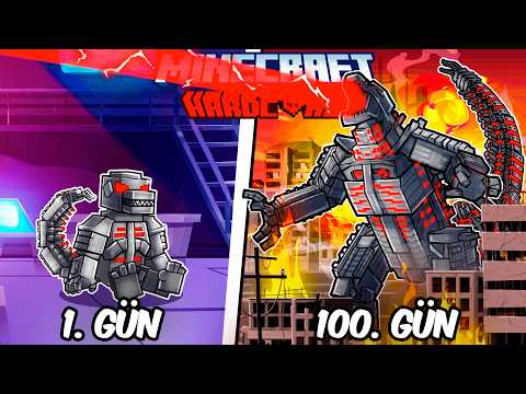 Hardcore Minecraft'ta MECHA GODZILLA Olarak 100 Gün Geçirmemin Hikayesi...