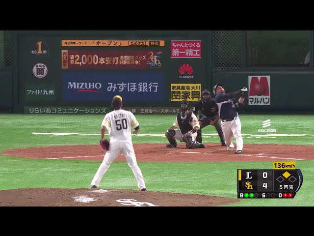 【5回表】チームの連敗を止めるべくホークス・攝津が5回無失点!! 2018/5/22 H-L