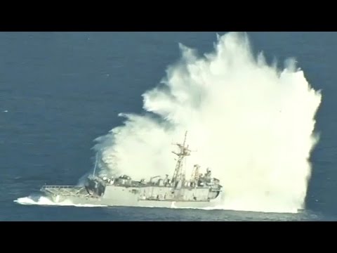 Sinking A Navy Frigate With Missiles And Torpedoes – SINKEX Sinking Exercise