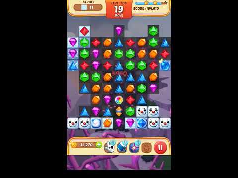 Jewel Match King Level 308 - Walkthrough ( No Booster )