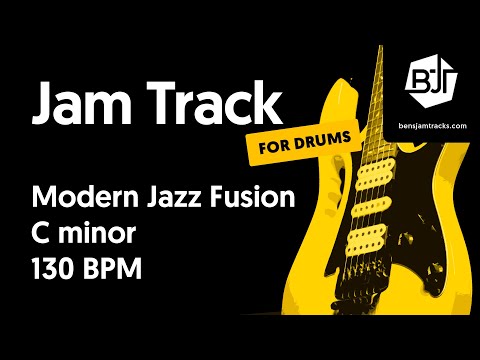 Modern Jazz Fusion Jam Track in C minor (for drums) "Supernova" - BJT #38