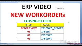 ERP NEW WORK ODER CLOSING BY FIELD OFFICERS