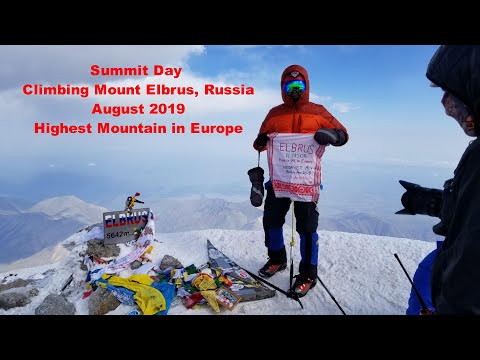 Summit Day. Climbing Mount Elbrus, Russia (Highest Mountain in Europe)