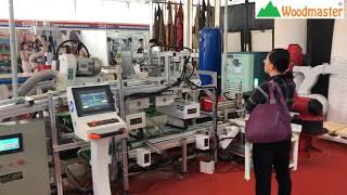 Dây Chuyền Máy chà Nhám cạnh tựa ghế - làm mộng 2 đầu Cnc tự động gắp phôi bằng Robotic