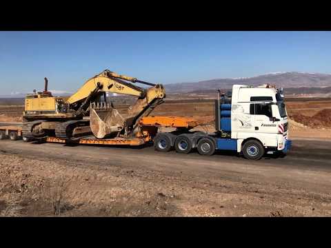 Loading And Transporting Caterpillar 245 Excavator By Side - Fasoulas Heavy Transports