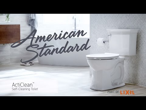 ActiClean® Two-Piece 1.28 gpf/4.8 Lpf Chair Height Elongated Toilet With Seat // WHITE // YouTube Video