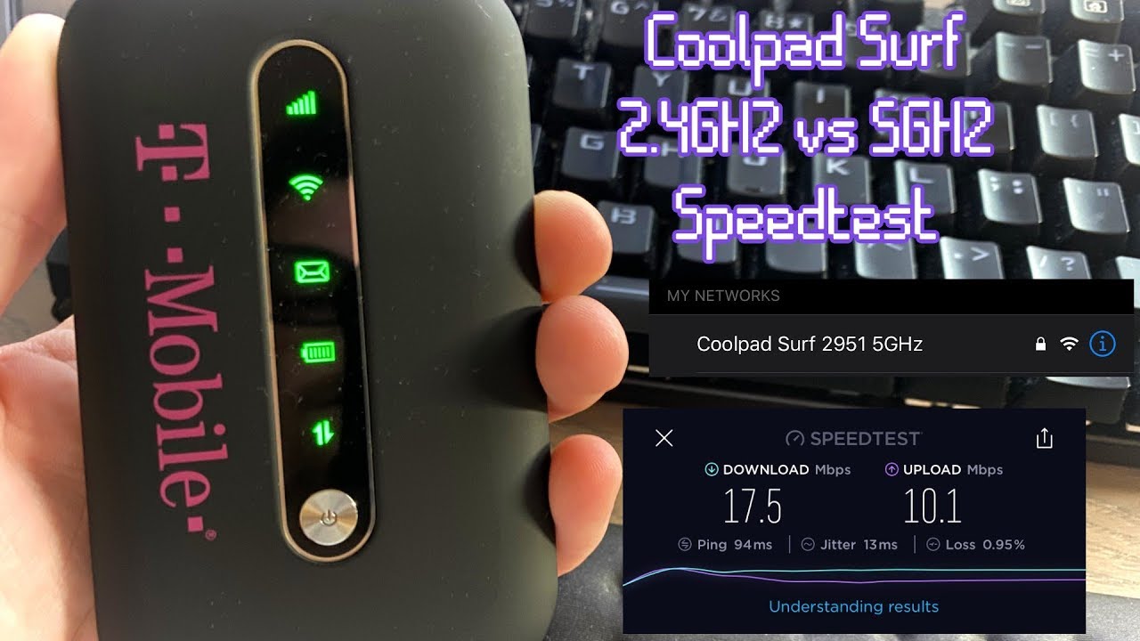 Coolpad Surf (T-MobileTest Drive) 2.4GHz vs. 5GHz Speedtest!