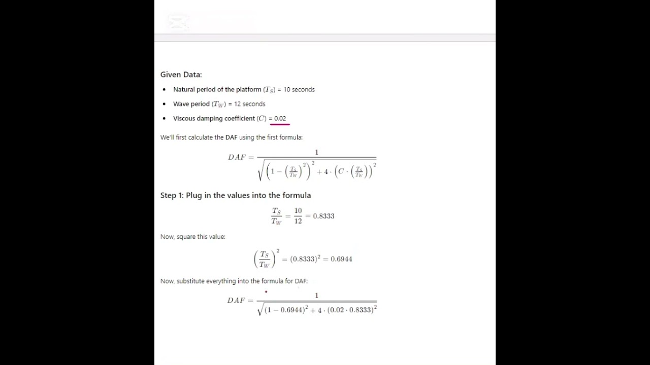Dynamic Amplification Factors