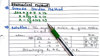Gauss Jordan Elimination Method in Hindi | Gauss Jordan method