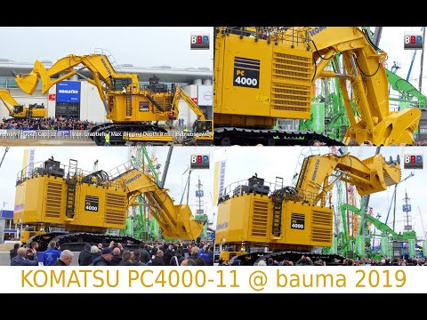 [ ACTION ] 400 t Heavy-Weight Mining Shovel - KOMATSU PC4000-11 @ bauma 2019.