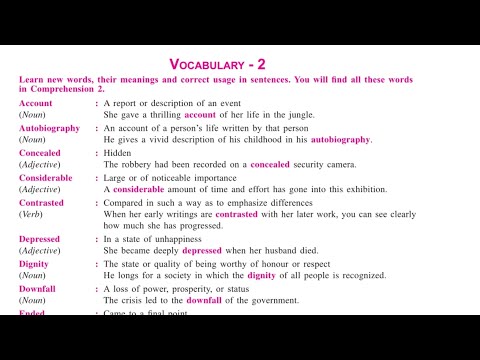 Vocabulary-2|Class-8|Grammar Success With Composition