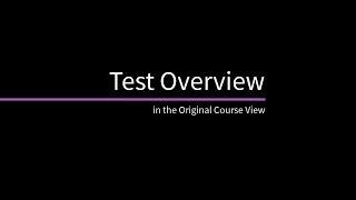 Test Overview in Blackboard Original