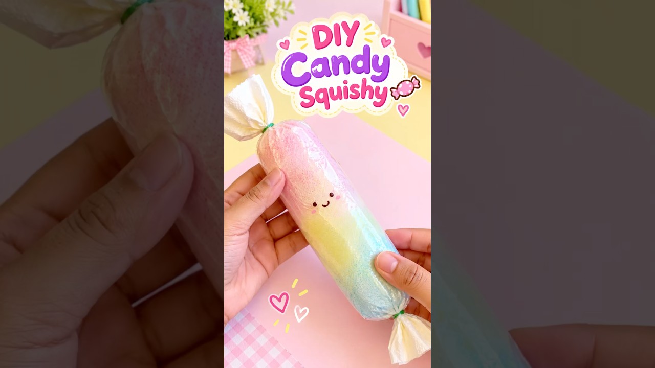 DIY Candy Squishy 🍬🌈 | Cute Pastel Rainbow Squishy@ItsmeHanaa_h#diy#Shorts