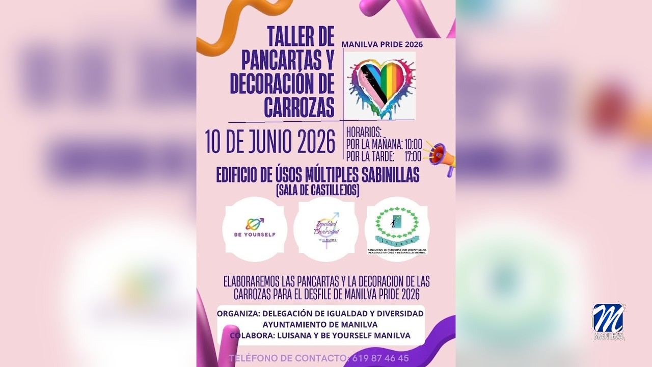 Taller de Pancartas y decoración de carrozas, Manilva Pride 2026 Taller de Pancartas y decoración de carrozas, Manilva Pride 2026