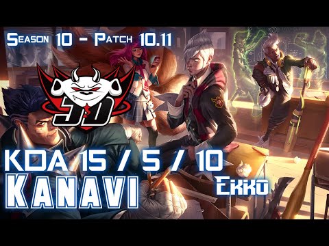 JDG Kanavi EKKO vs ELISE Jungle - Patch 10.11 KR Ranked