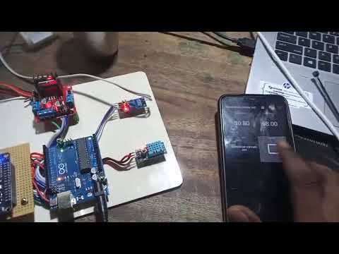 Soil moisture and DHT11 with two pump motor IoT control