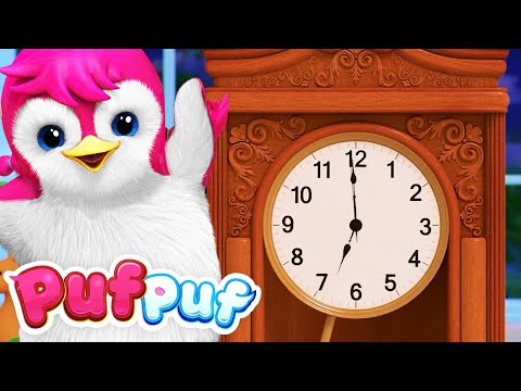Orele ceasului! 🕒 Tic - Tac! Învățăm și ne Distrăm cu Puf Puf! Cântece educative