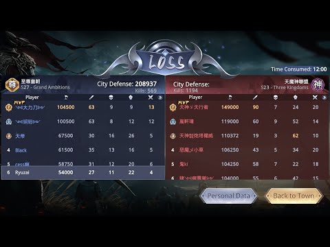 Guild War 9 September 2023 Session 12 - S27 至尊皇朝 vs S23 天魔神聯盟 - Dynasty Legends 2