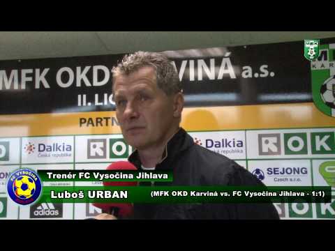 Sezóna 2009/2010 21. kolo - MFK OKD Karviná vs. FC Vysočina Jihlava trenér Luboš Urban