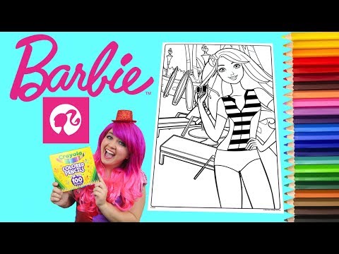 Coloring Barbie Surfer GIANT Coloring Book Page Colored Pencil Prismacolor | KiMMi THE CLOWN Video