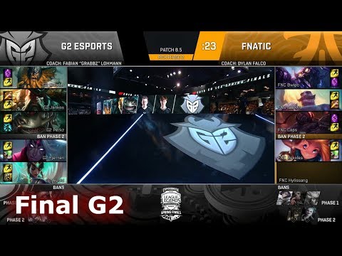 Fnatic vs G2 eSports | Game 2 Grand Final S8 EU LCS Spring 2018 | FNC vs G2 G-2