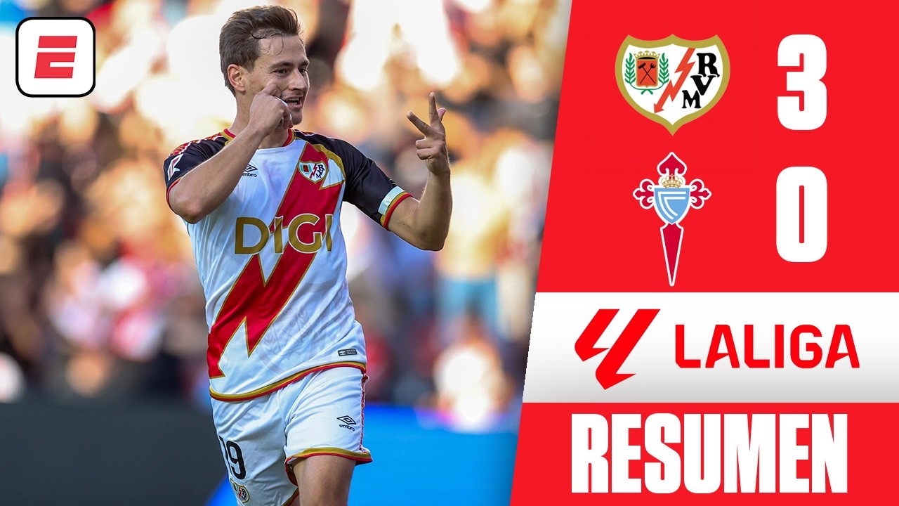 RAYO VALLECANO goleó al CELTA con doblete de JORGE DE FRUTOS y se aleja del descenso | La Liga