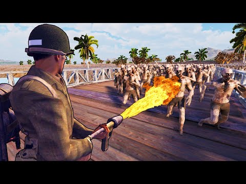 Can Flamethrower Hold Bridge VS 10 MILLION ZOMBIES!? - Ultimate Epic Battle Simulator 2 UEBS 2