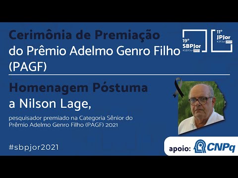 #SBPJor2021 | Cerimônia de Premiação do PAGF e Homenagem Póstuma a Nilson Lage