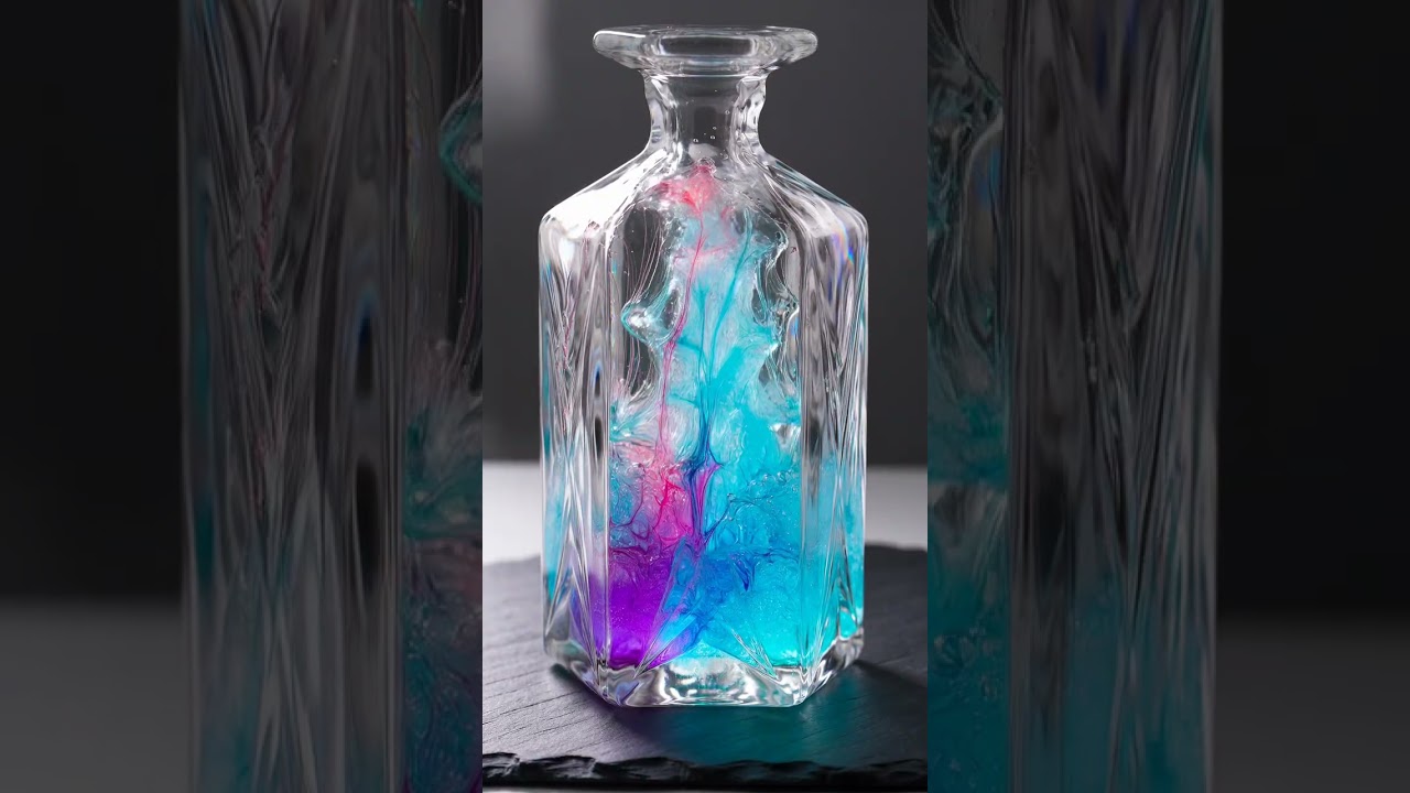 Violet erupts through cut glass ✨ #satisfying #oddlysatisfying #asmr