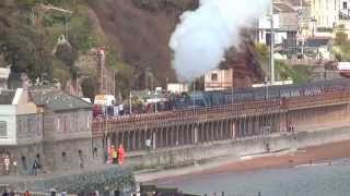 preview picture of video 'L.N.E.R Sir Nigel Gresley 60007 - Dawlish Sea Wall -100414'