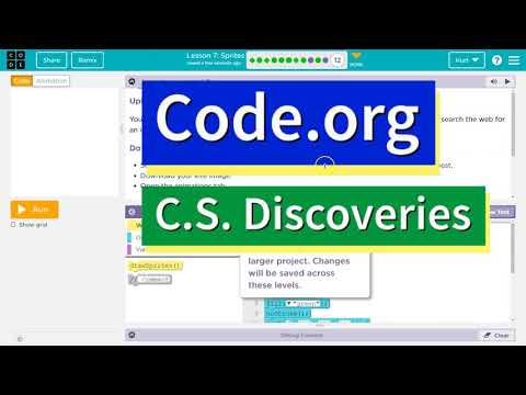 Code.org Lesson 8.11 A Sprites | Challenge A | Tutorial with Answers | Unit 3 C.S. Discoveries