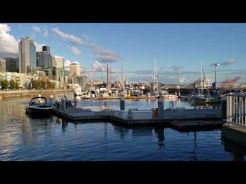 Seattle Washington Sunset Pier 66 Anthony's Waterfront 4K UHD