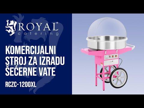 videozapis - Profesionalni aparat za šećernu vunu - 72 cm - 1200 W - Uklj. Vagon