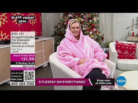 Snuggie Hoodie  The Wearable Blanket with Sleeves and a ...
