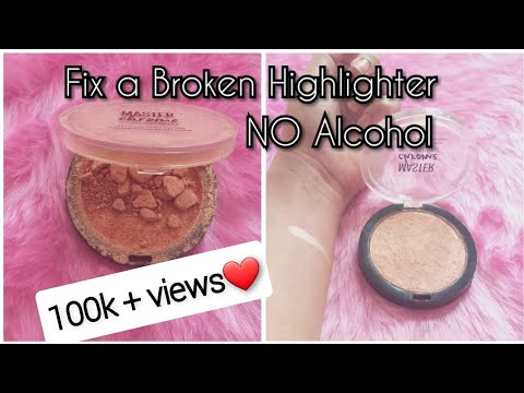 Fix a Broken Highlighter - NO ALCOHOL | Fix broken compact powder/ eyeshadow / Bronzer | DIY with RJ