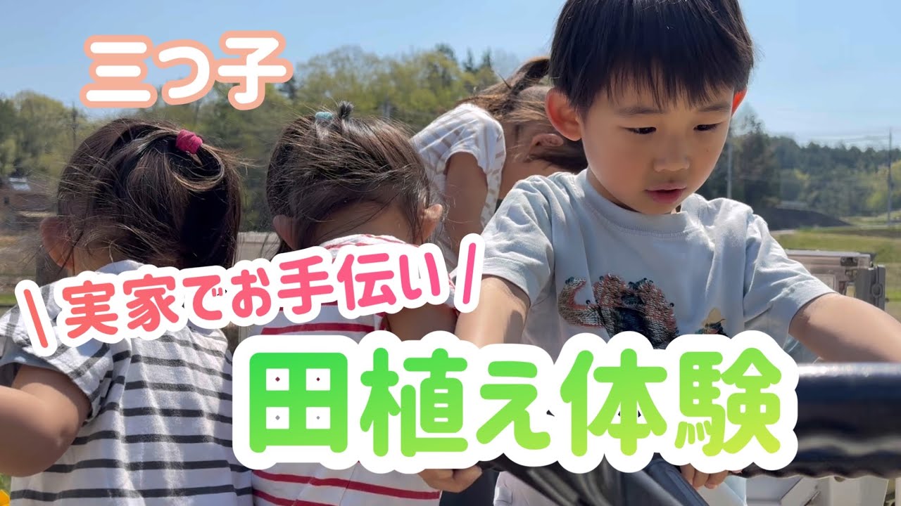 三つ子の田植え体験！！！米農家とお米に感謝ｧｧｧ！！！！