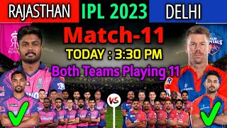 IPL 2023 | Rajasthan Royals vs Delhi Capitals Match Playing 11 | RR vs DC Match Playing 11 2023