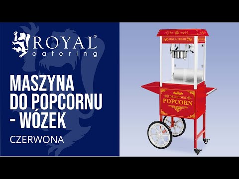 Video produktu  - Maszyna do popcornu - wózek - czerwona