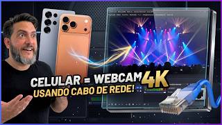 Celular como Webcam 4K com Cabo de Rede no OBS (Melhor que Muita Câmera Cara) Teste com 35 metros!