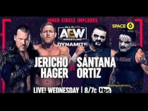 AEW DYNAMITE 16-02-2022 SANTANA Y ORTIZ VS CHRIS JERICHO AND JAKE HAGER MATCH CARD