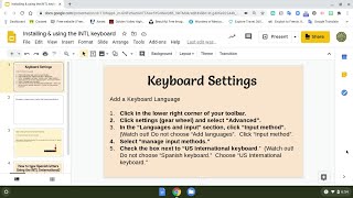 Installing the INTL keyboard on your Chromebook