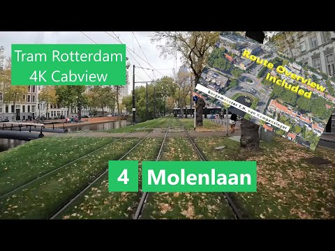 Tram Rotterdam|4K Cabview | Line 4 Heemraadsplein-Molenlaan| Including Route Overview|Alstom Citadis