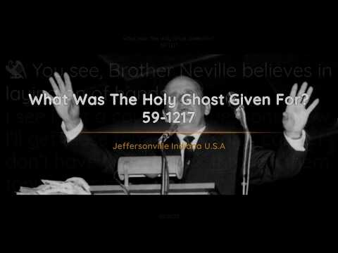 59-1217 What Was The Holy Ghost Given For | William Branham
