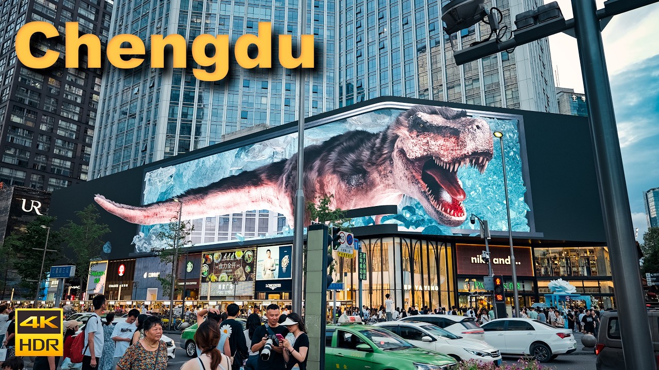 Immersive street-level walking tour through Chengdu, China, showcasing authentic urban landscapes, local architecture, and the vibrant atmosphere of the city's neighborhoods