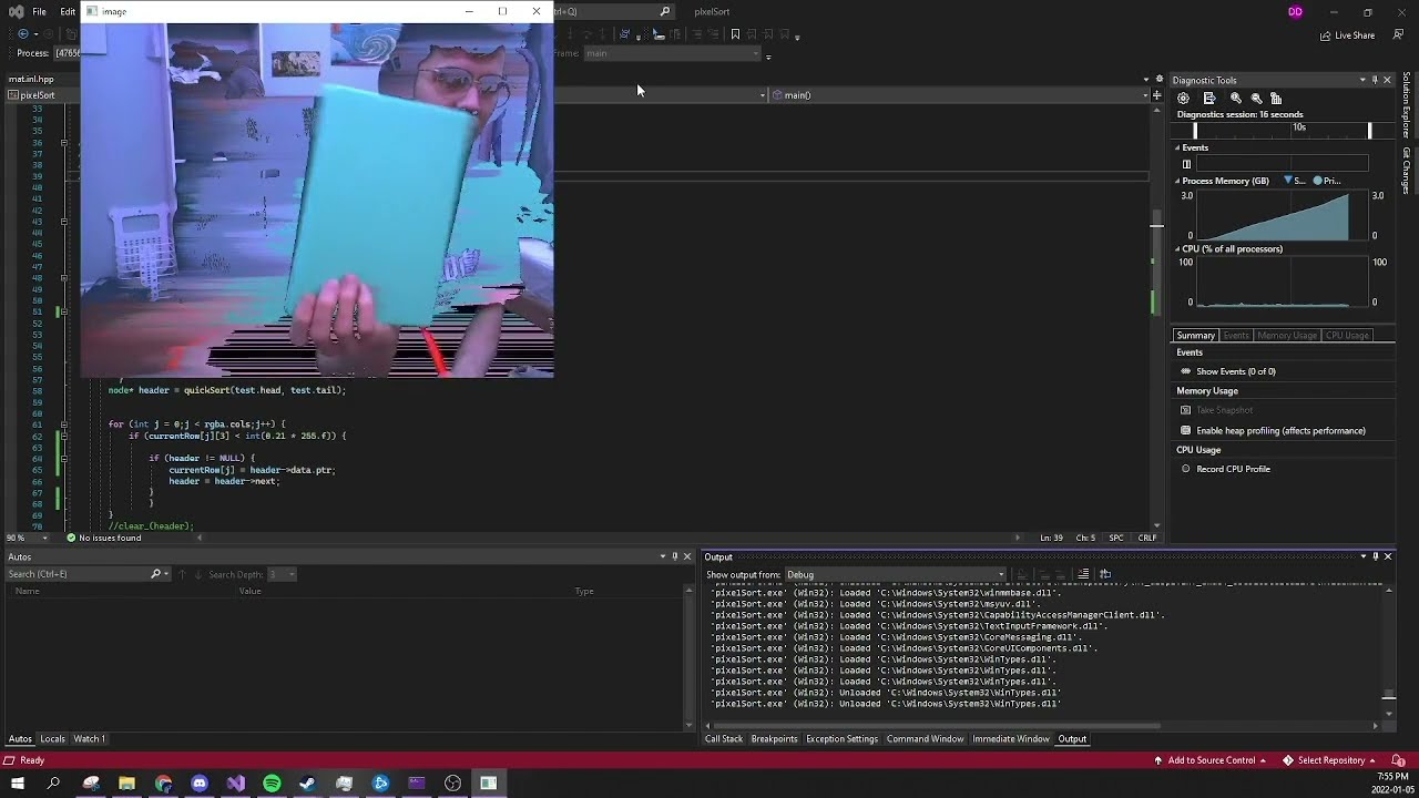 realtime pixelsorting