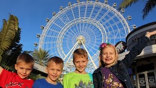 400 Feet IN THE SKY Riding the Orlando Eye Huge Ferris Wheel!!