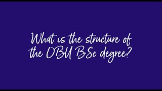 Structure of the BSc Applied Accounting at Oxford Brookes University